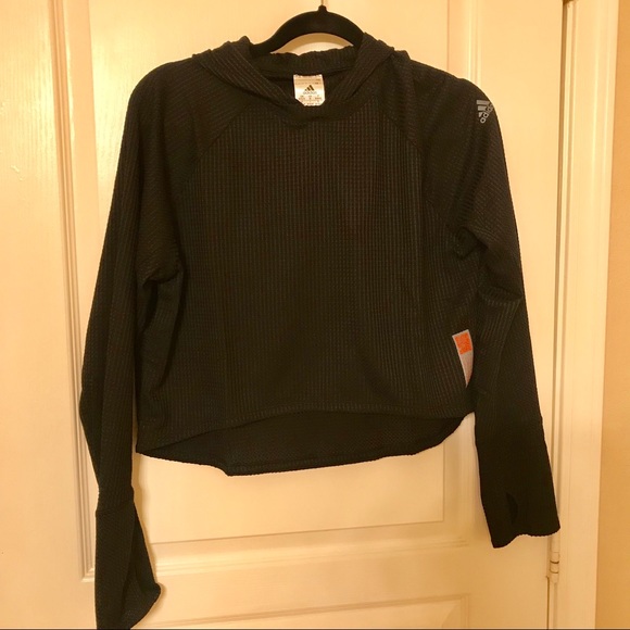 NWT ADIDAS Adapt Climalite Pullover Cropped Hoodie - Picture 7 of 8